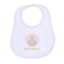  Pilgrim Pals Applique Baby's First Thanksgiving Bib - Pink - Magnolia BabyBib
