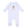 Pilgrim Pals Applique Baby's First Thanksgiving Lap Footie - Light Blue - Magnolia BabyFootie
