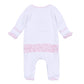 Pilgrim Pals Applique Baby's First Thanksgiving Ruffle Lap Footie - Pink - Magnolia BabyFootie