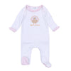 Pilgrim Pals Applique Baby's First Thanksgiving Ruffle Lap Footie - Pink - Magnolia BabyFootie
