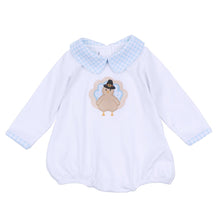  Pilgrim Pals Applique Collared Long Sleeve Bubble - Light Blue - Magnolia BabyBubble