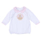 Pilgrim Pals Applique Collared Long Sleeve Bubble - Pink - Magnolia BabyBubble
