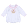 Pilgrim Pals Applique Collared Long Sleeve Bubble - Pink - Magnolia BabyBubble