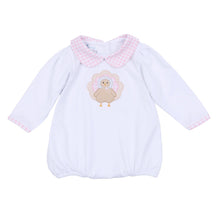  Pilgrim Pals Applique Collared Long Sleeve Bubble - Pink - Magnolia BabyBubble