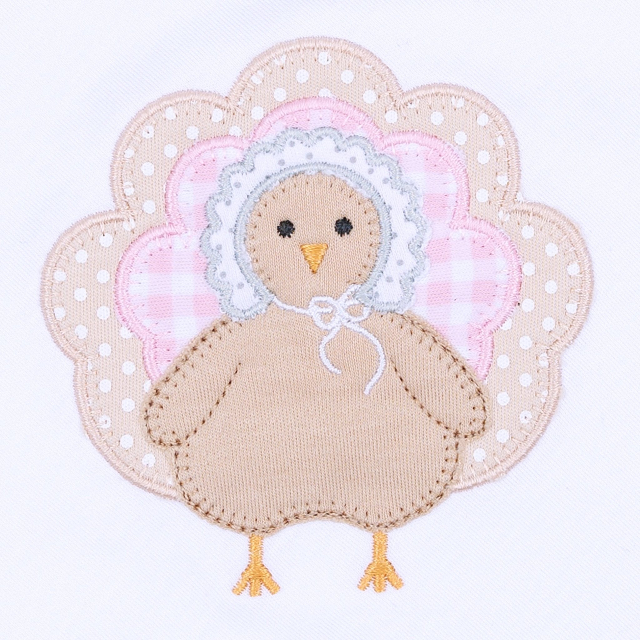 Pilgrim Pals Applique Collared Long Sleeve Dress - Pink - Magnolia BabyDress
