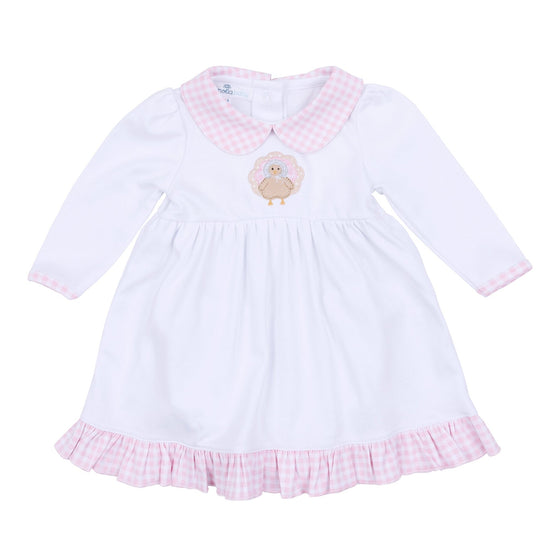 Pilgrim Pals Applique Collared Long Sleeve Dress - Pink - Magnolia BabyDress