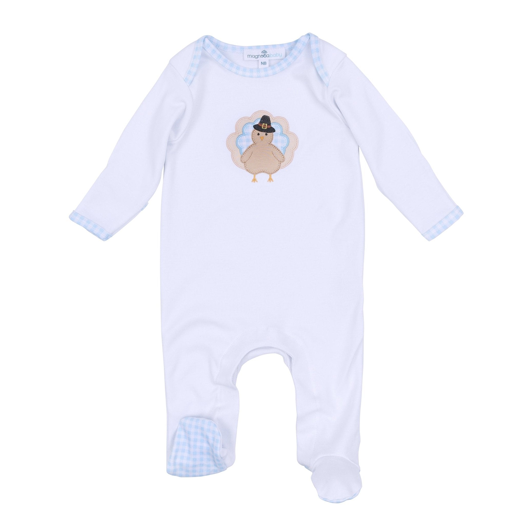 Pilgrim Pals Applique Lap Footie - Light Blue - Magnolia BabyFootie