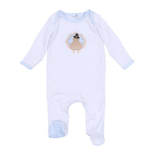  Pilgrim Pals Applique Lap Footie - Light Blue - Magnolia BabyFootie