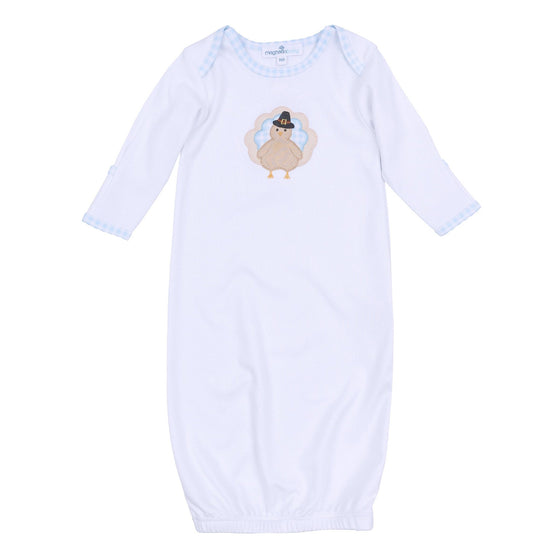 Pilgrim Pals Applique Lap Gown - Light Blue - Magnolia BabyGown
