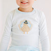 Pilgrim Pals Applique Long Pajamas - Light Blue - Magnolia BabyLong Pajamas