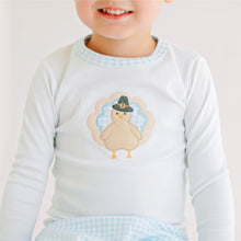  Pilgrim Pals Applique Long Pajamas - Light Blue - Magnolia BabyLong Pajamas