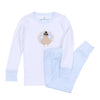 Pilgrim Pals Applique Long Pajamas - Light Blue - Magnolia BabyLong Pajamas