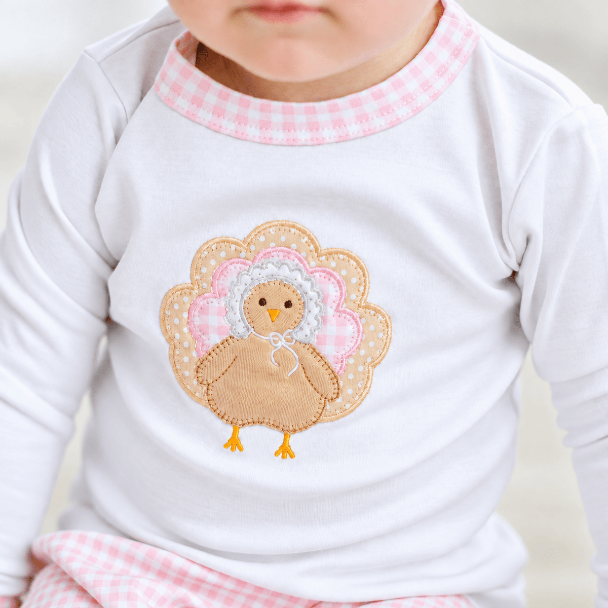 Magnolia Baby_Pilgrim Pals Applique Long Pajamas - Pink_2