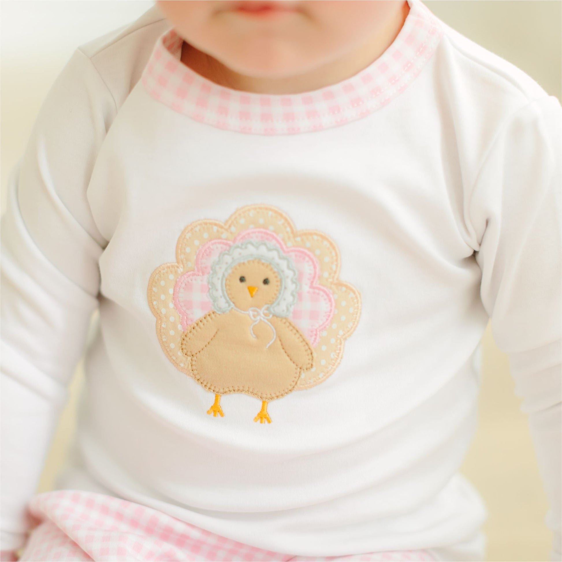 Pilgrim Pals Applique Long Pajamas - Pink - Magnolia BabyLong Pajamas