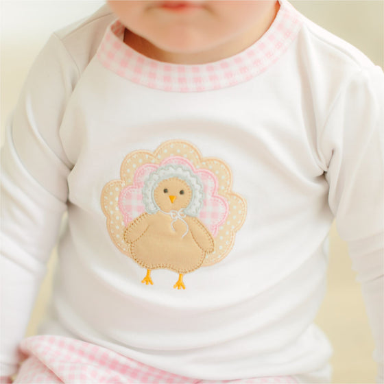 Pilgrim Pals Applique Long Pajamas - Pink - Magnolia BabyLong Pajamas