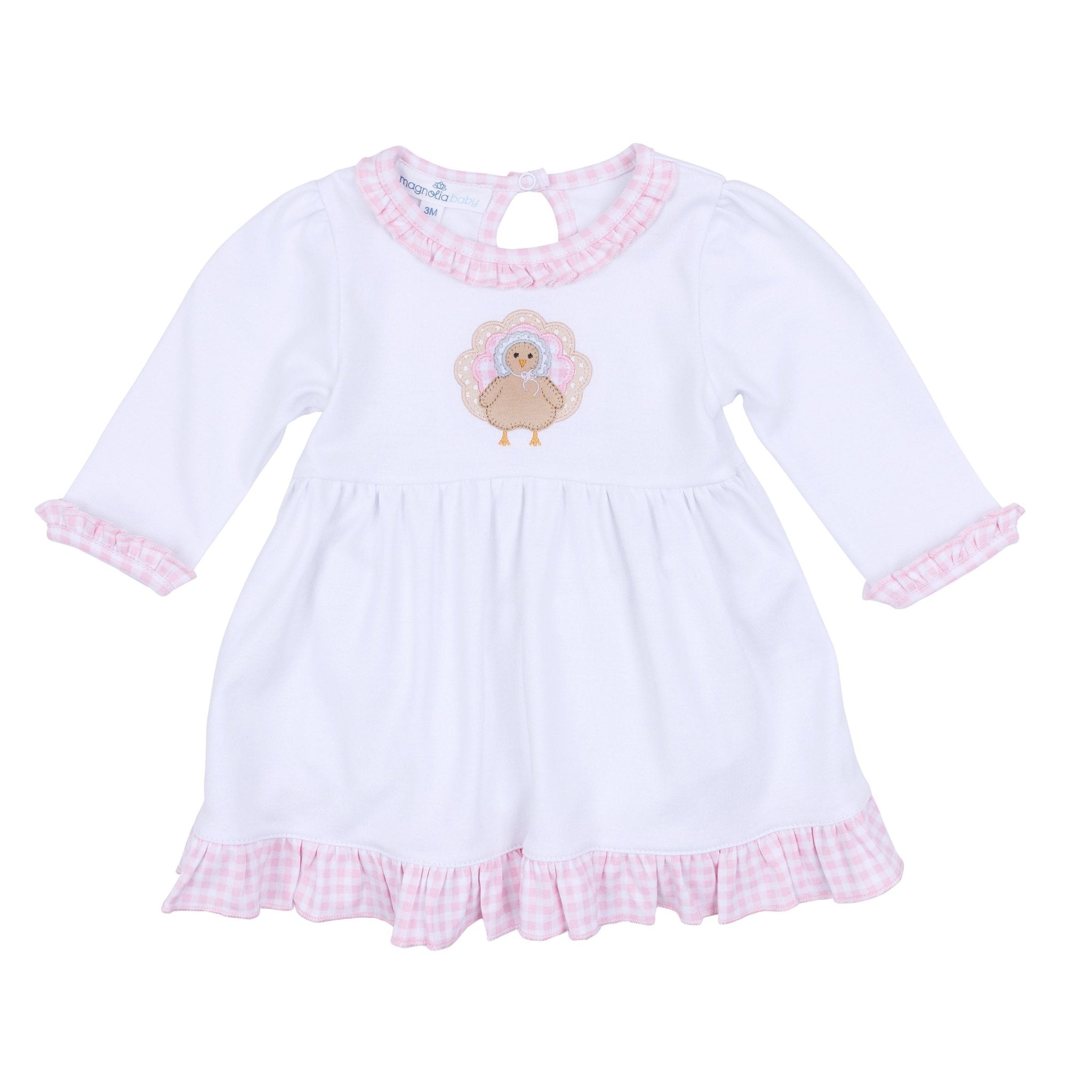 Pilgrim Pals Applique Long Sleeve Dress - Pink - Magnolia BabyDress