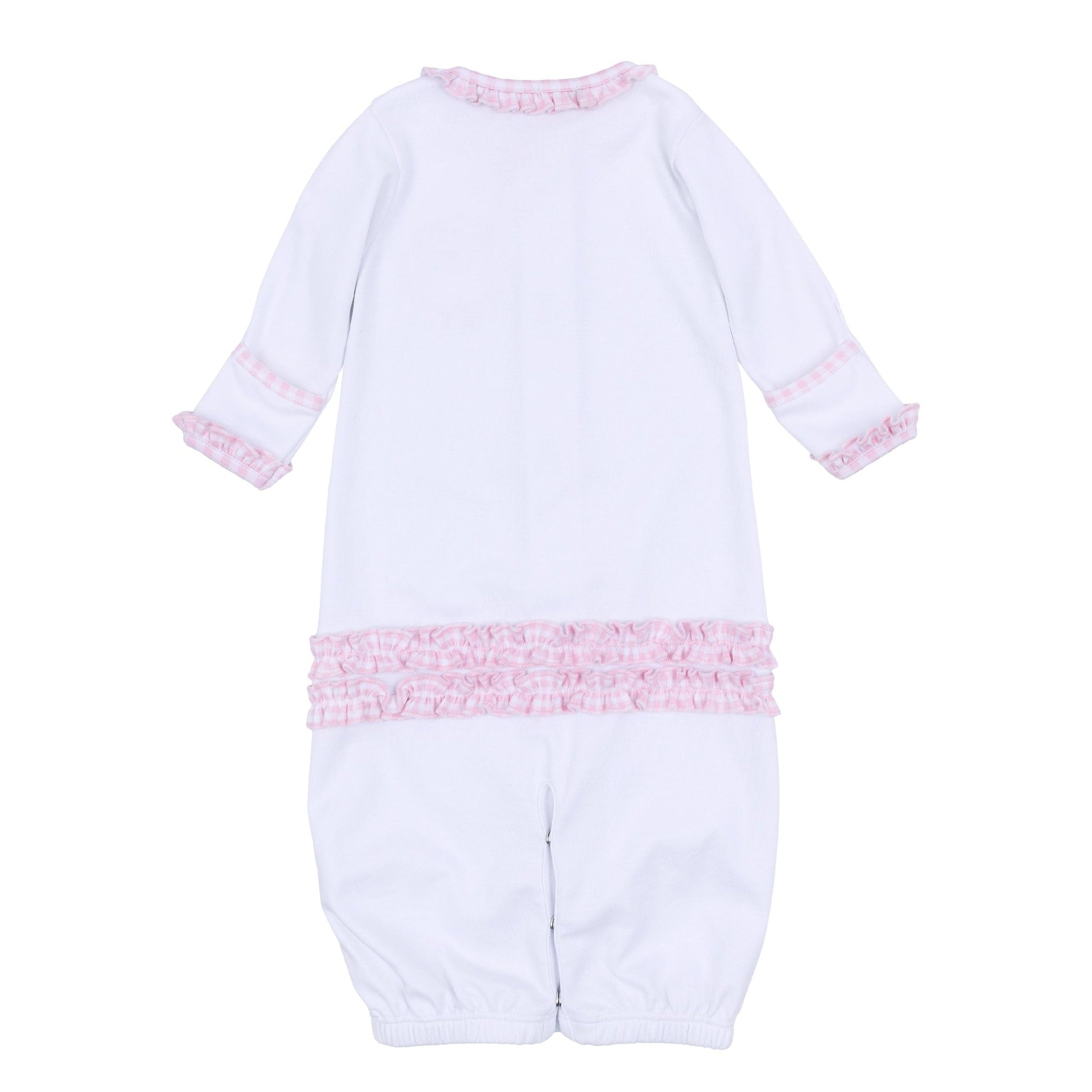 Pilgrim Pals Applique Ruffle Converter - Pink - Magnolia BabyConverter Gown