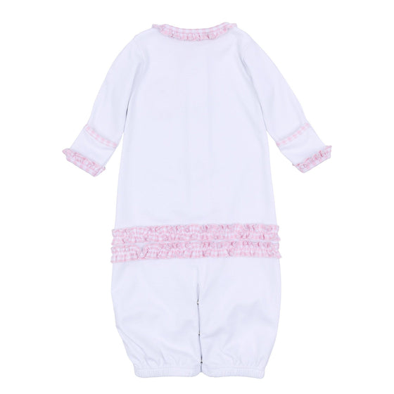 Pilgrim Pals Applique Ruffle Converter - Pink - Magnolia BabyConverter Gown