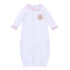 Pilgrim Pals Applique Ruffle Converter - Pink - Magnolia BabyConverter Gown