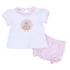 Pilgrim Pals Applique Ruffle Diaper Cover Set - Pink - Magnolia BabyDiaper Cover
