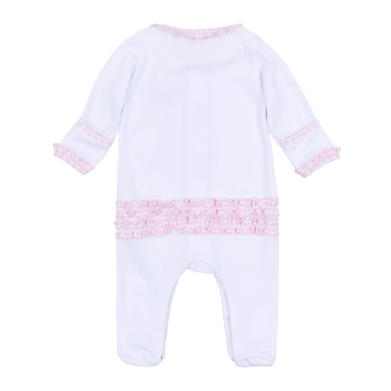 Pilgrim Pals Applique Ruffle Footie - Pink - Magnolia BabyFootie