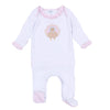 Pilgrim Pals Applique Ruffle Lap Footie - Pink - Magnolia BabyFootie