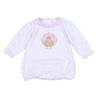 Pilgrim Pals Applique Ruffle Long Sleeve Bubble - Pink - Magnolia BabyBubble