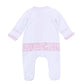 Pilgrim Pals Applique Ruffle Zip Footie - Pink - Magnolia BabyFootie