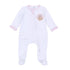 Pilgrim Pals Applique Ruffle Zip Footie - Pink - Magnolia BabyFootie