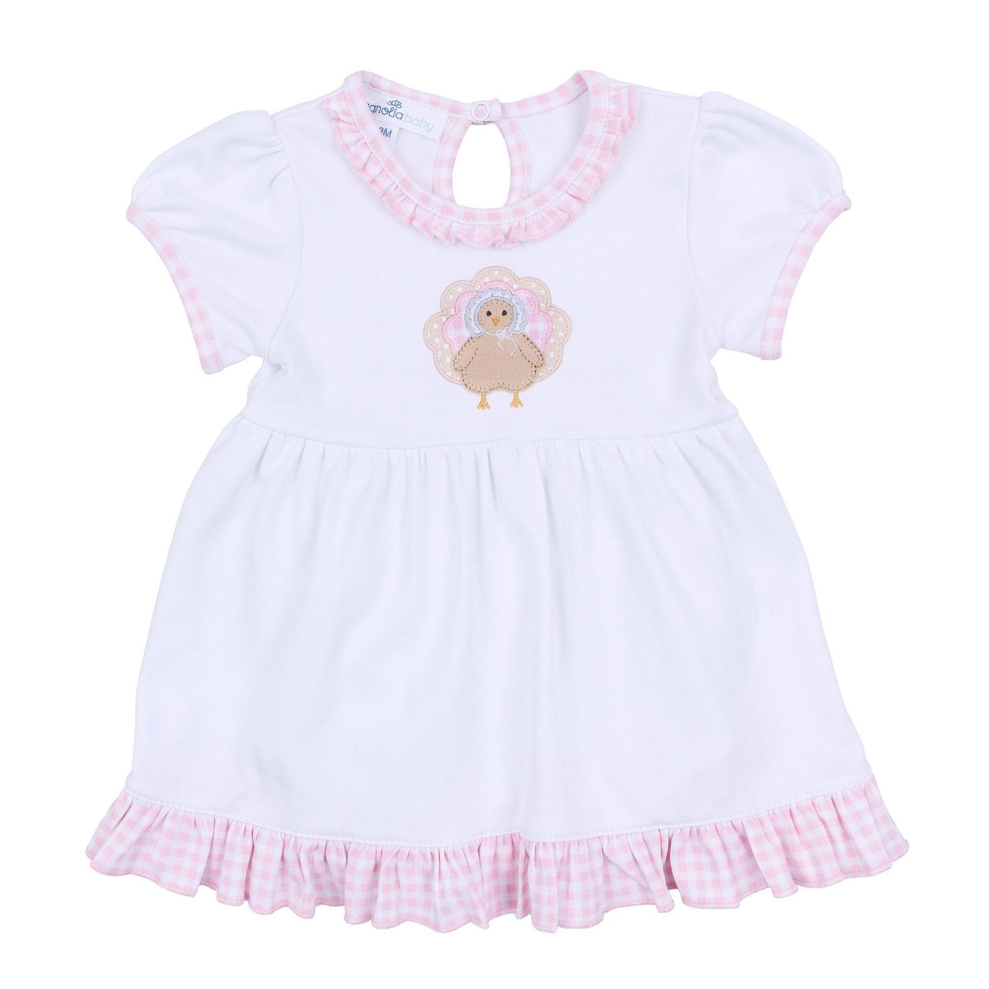 Pilgrim Pals Applique Short Sleeve Dress - Pink - Magnolia BabyDress