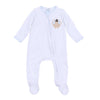 Pilgrim Pals Applique Zip Footie - Light Blue - Magnolia BabyFootie