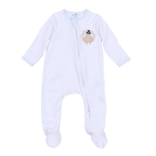  Pilgrim Pals Applique Zip Footie - Light Blue - Magnolia BabyFootie