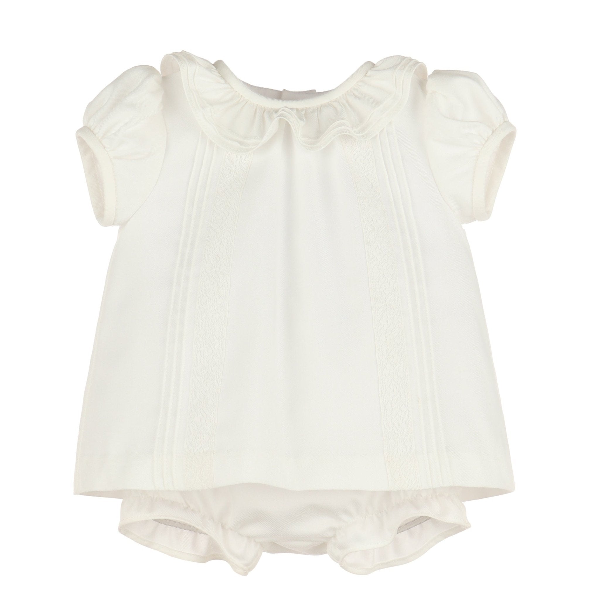 Pin Tuck Dress + Bloomers Set - Ivory - Magnolia BabyDress