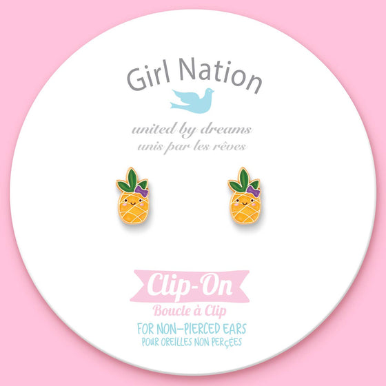 Pineapple Clip On Earrings - Magnolia BabyEarrings