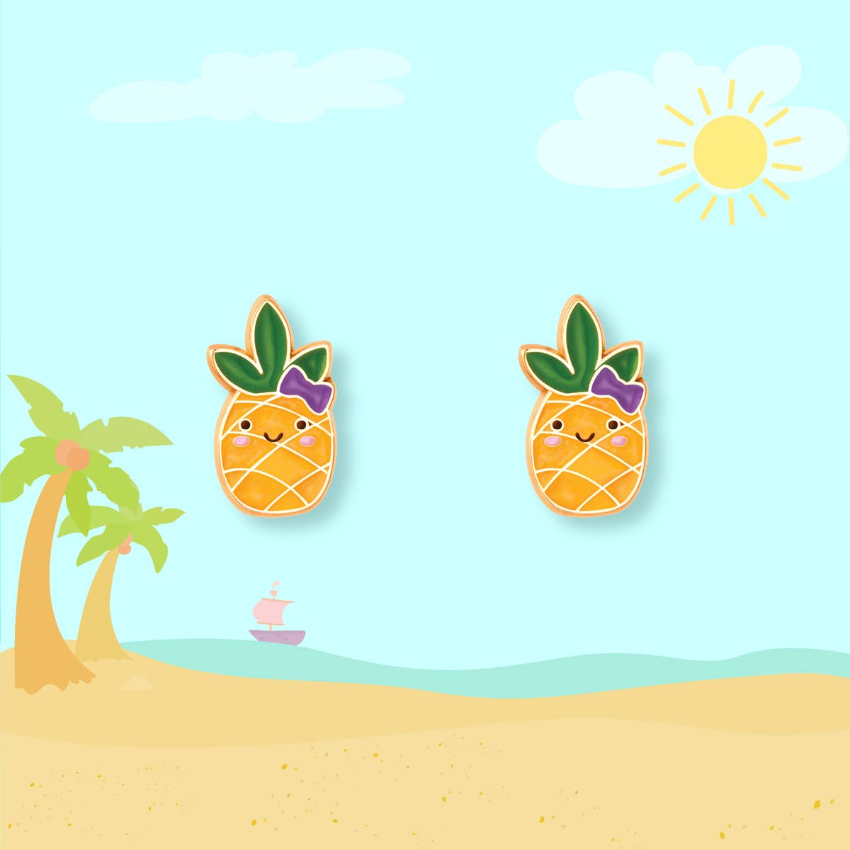 Pineapple Pierced Earrings - Magnolia BabyEarrings