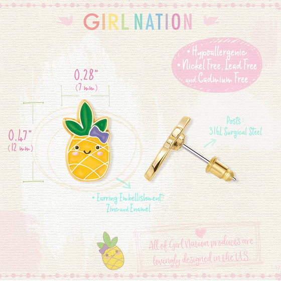 Pineapple Pierced Earrings - Magnolia BabyEarrings