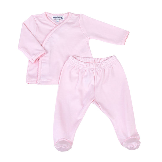 Pink & Blue Footed Pant Set - Pink - Magnolia Baby2pc Pant Set