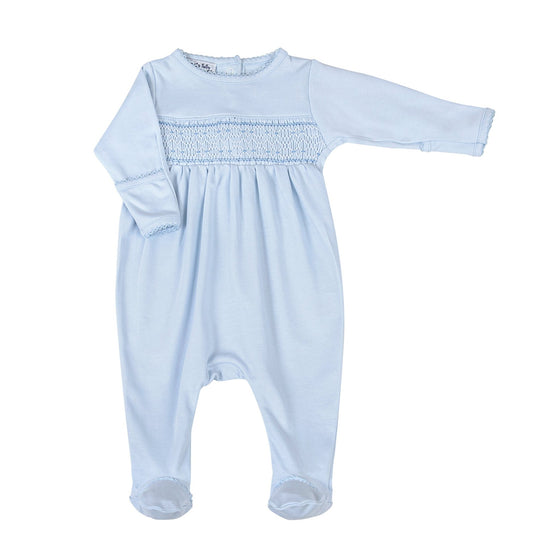 Pink & Blue Smocked Footie - Blue - Magnolia BabyFootie