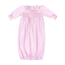  Pink & Blue Smocked Gathered Gown - Pink - Magnolia BabyGown