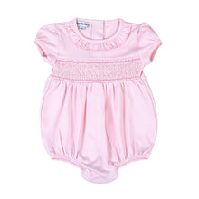  Pink & Blue Smocked Short Sleeve Bubble - Pink - Magnolia BabyBubble