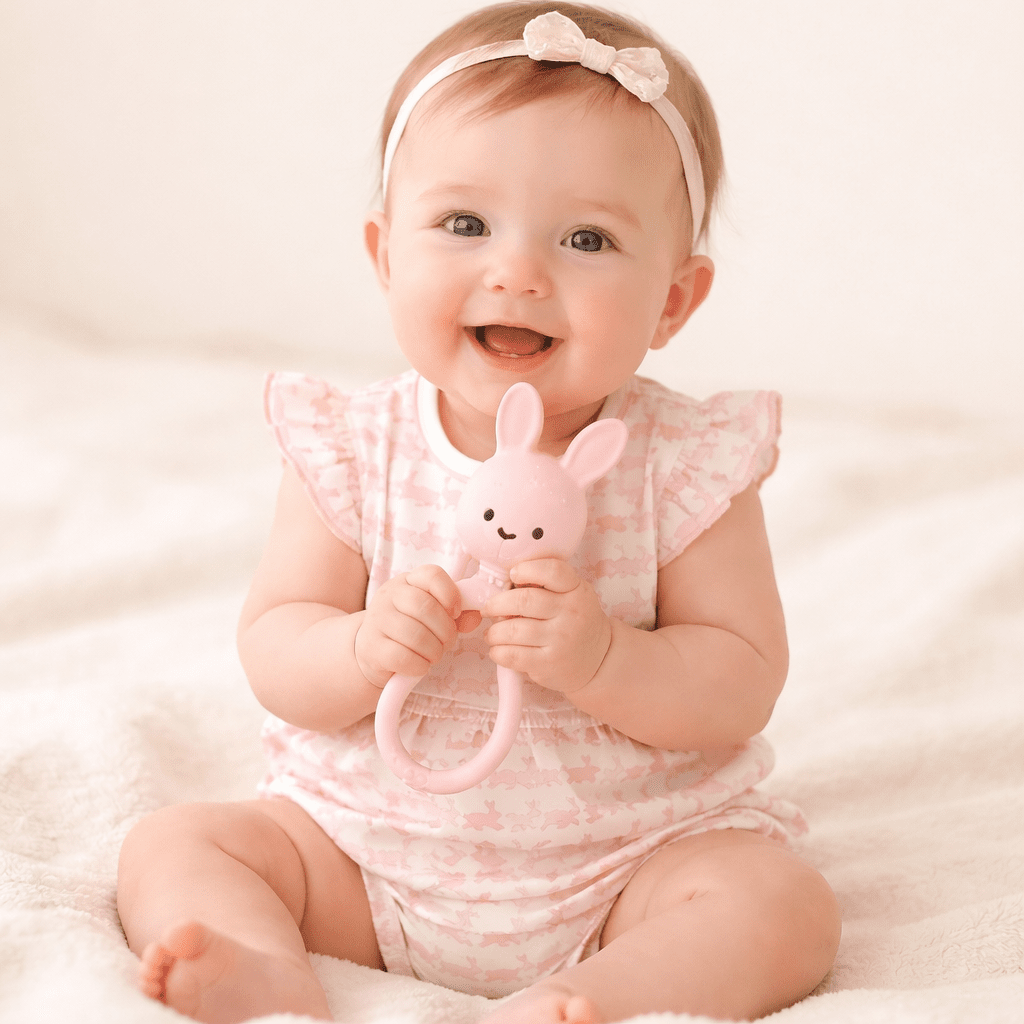 Pink Bunny Sweetie Rattle™ - Magnolia BabyTeether