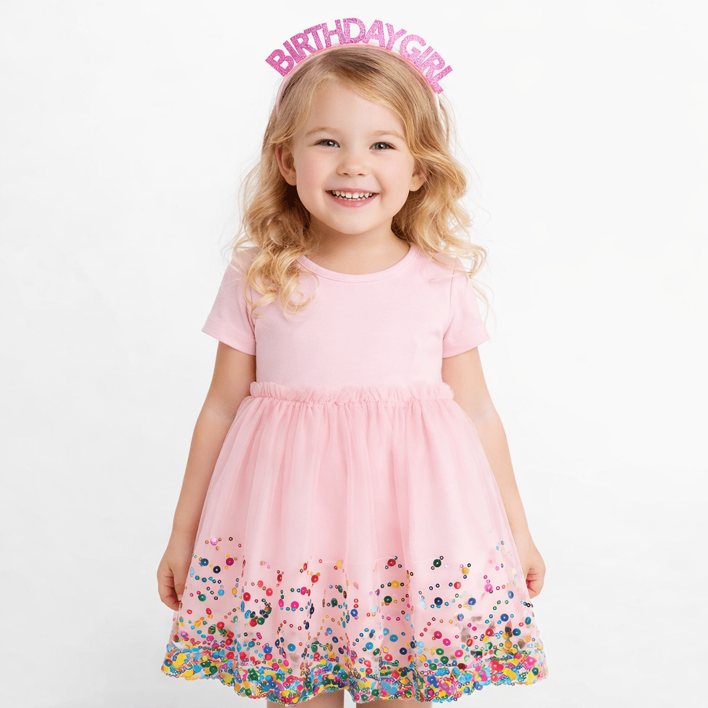 short sleeve tutu dress Dolly by Le Petit Timeless Short Sleeve Tutu Dress Light Pink
