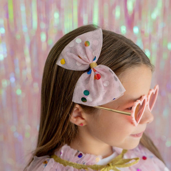 Pink Confetti Tulle Bow Clip - Magnolia BabyHair Clips