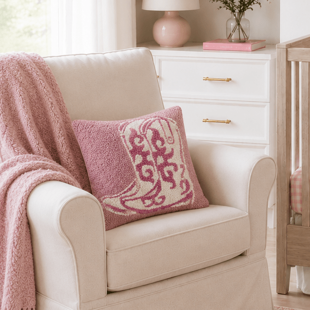 Pink Cowboy Boots Hook Pillow - Magnolia BabyPillow