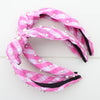 Pink Gingham Pearl Headband - Magnolia BabyHeadband