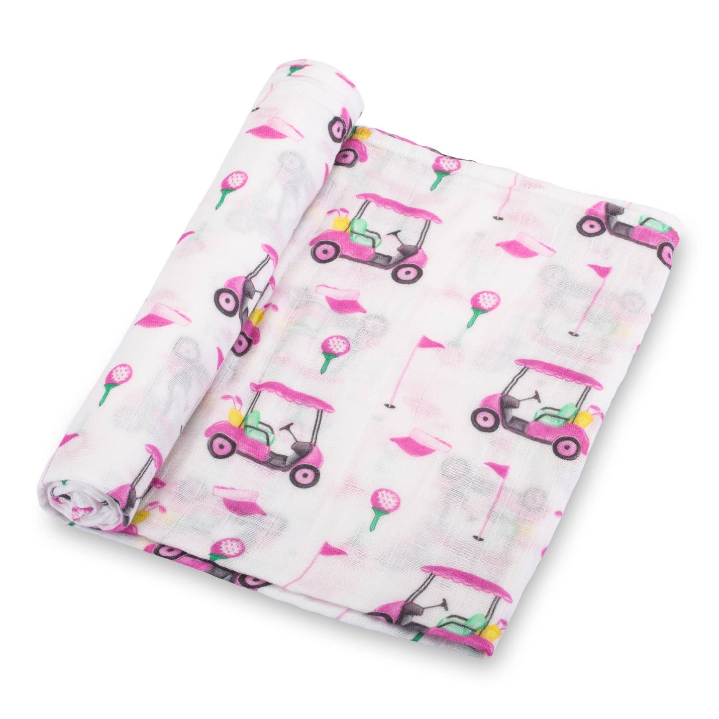 Pink Golf Cotton Muslin Swaddle Blanket - Magnolia BabySwaddle Blanket