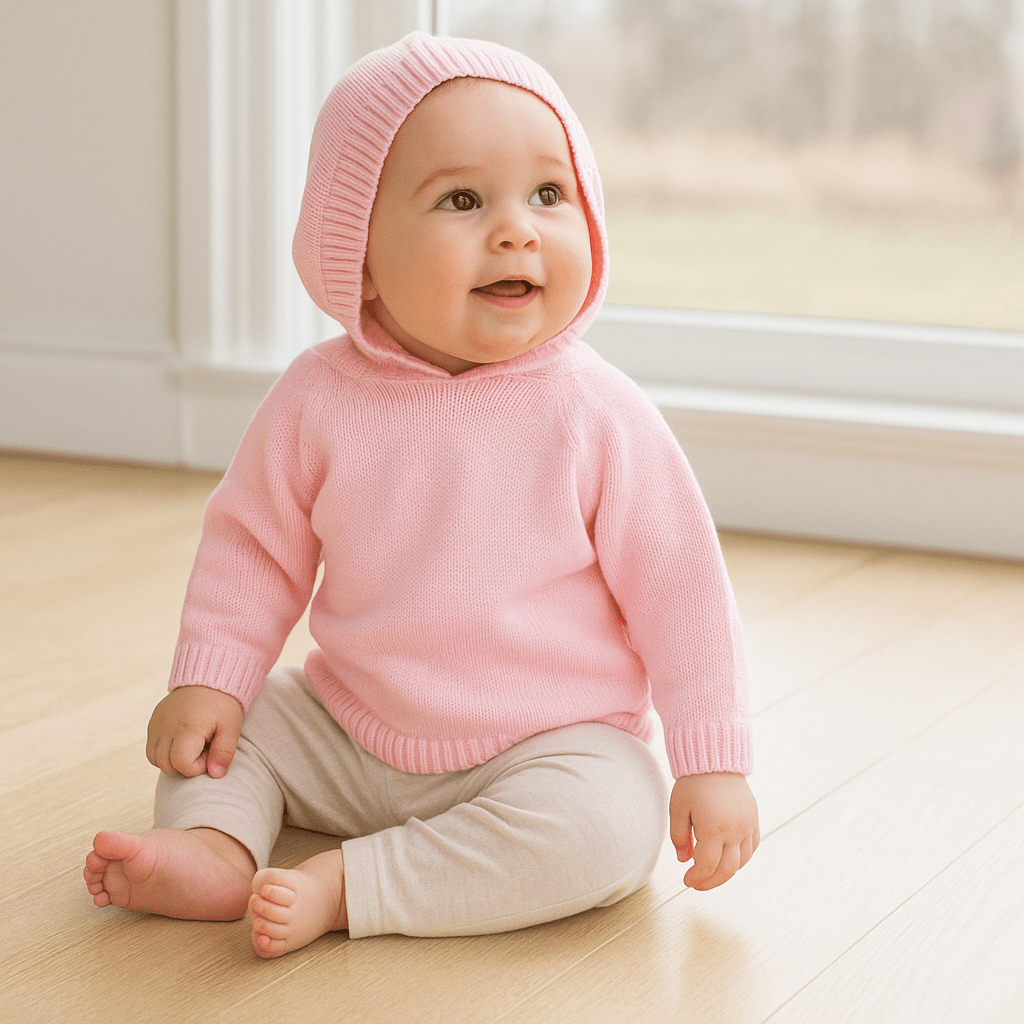 Pink Knitted Zip - Back Hoodie by Magnolia Baby - Magnolia BabyKnits
