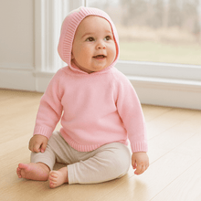  Pink Knitted Zip - Back Hoodie by Magnolia Baby - Magnolia BabyKnits