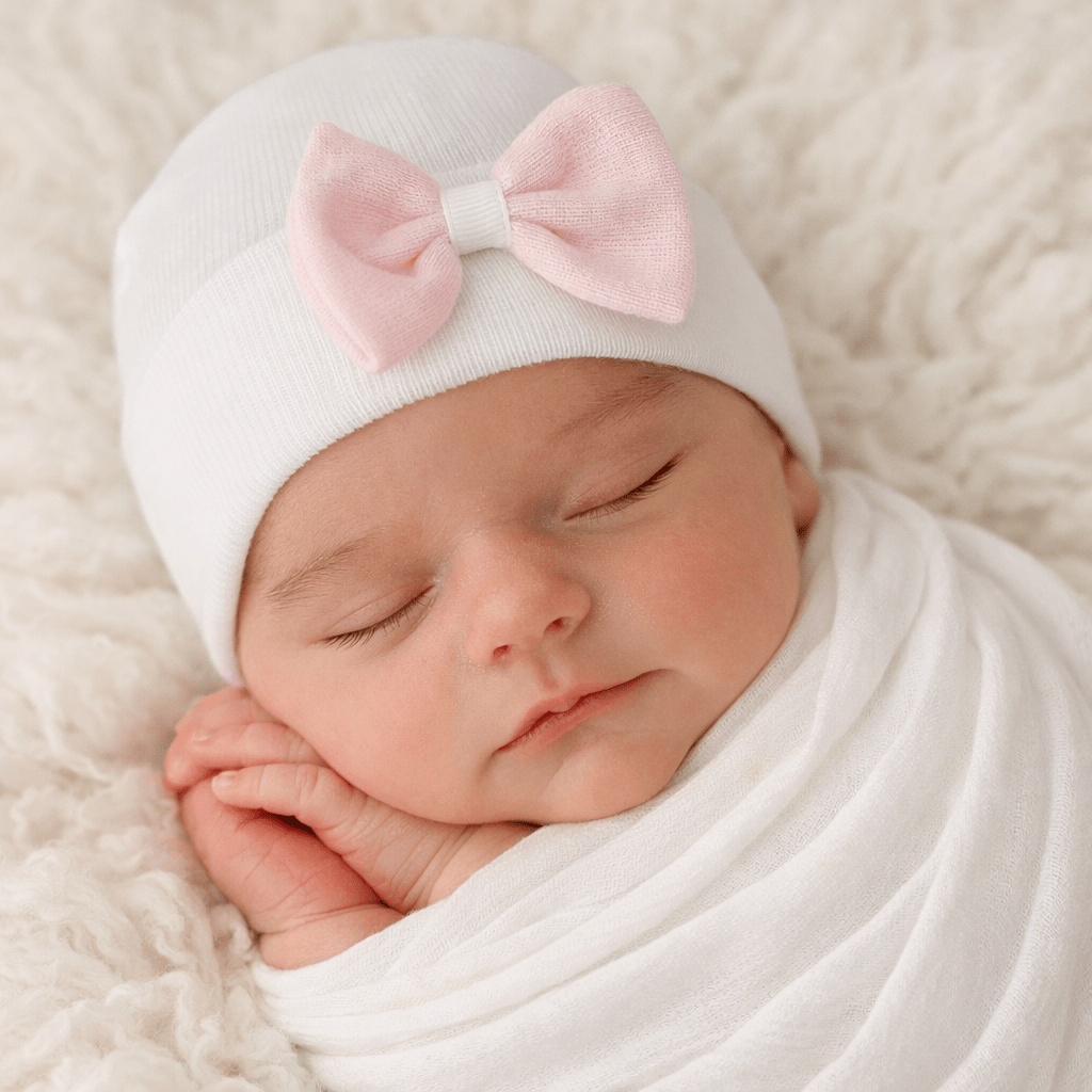 Pink Mini Bow Newborn Hat - Magnolia BabyHat