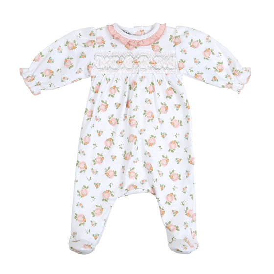 Pink Pumpkins Smocked Footie - Magnolia BabyFootie